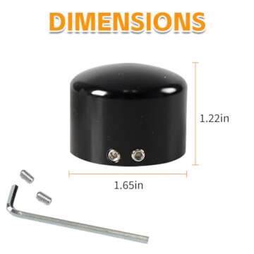 Osilly 2PCS Motorcycle Front Axle Nut Cover Cap, Aluminum Waterproof Motor Front Axle Nut Cover, Vehicle Exterior Decoration Compatible with Dyna, Electra Glides, Fat Boy, Forty Eight & More（Black）