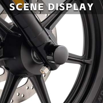 Osilly 2PCS Motorcycle Front Axle Nut Cover Cap, Aluminum Waterproof Motor Front Axle Nut Cover, Vehicle Exterior Decoration Compatible with Dyna, Electra Glides, Fat Boy, Forty Eight & More（Black）