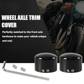 Osilly 2PCS Motorcycle Front Axle Nut Cover Cap, Aluminum Waterproof Motor Front Axle Nut Cover, Vehicle Exterior Decoration Compatible with Dyna, Electra Glides, Fat Boy, Forty Eight & More（Black）
