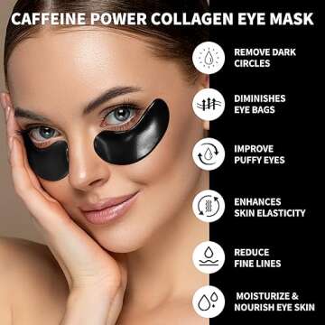 ROUSE Collagen Under Eye Patches with Caffeine Eye Treatment Mask for Dark Circles Eye Fatigue Puffi...