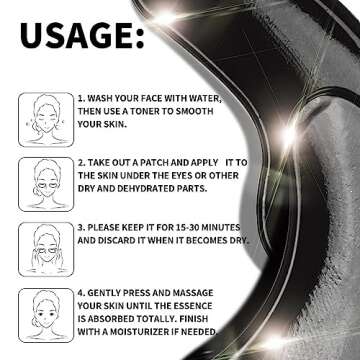 ROUSE Collagen Under Eye Patches with Caffeine Eye Treatment Mask for Dark Circles Eye Fatigue Puffiness Refreshing Revitalizing Skin Care Eye Gel Pads-20 Pairs