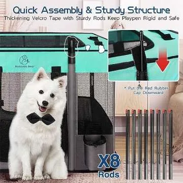 Dog Playpen,Pet Playpen,Foldable Puppy Cat Playpen,Portable Exercise Kennel Tent Crate,Water-Resistant Breathable Shade Cover, Indoor Outdoor Travel Camping Use for Small Animals with Carrying Case(S)