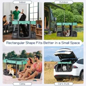 Dog Playpen,Pet Playpen,Foldable Puppy Cat Playpen,Portable Exercise Kennel Tent Crate,Water-Resistant Breathable Shade Cover, Indoor Outdoor Travel Camping Use for Small Animals with Carrying Case(S)
