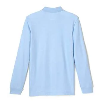 French Toast boys Long Sleeve Pique (Standard & Husky) Polo Shirt, Light Blue, 6 7 US