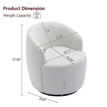 Tmsan Swivel Accent Chairs Set 2 for Modern Living Room