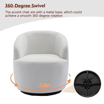 Tmsan Swivel Accent Chairs Set 2 for Modern Living Room
