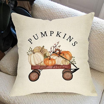Ussap Cozy Pumpkin Farmhouse Throw Pillow Cover 18”