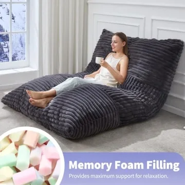 Giant 3-in-1 Bean Bag Chair for Adults - Dark Grey