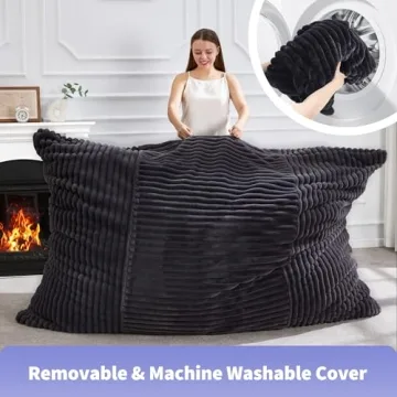 Giant 3-in-1 Bean Bag Chair for Adults - Dark Grey