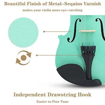 Amdini 4/4 Solid Wood Violin Set with Accessories - Mintgreen