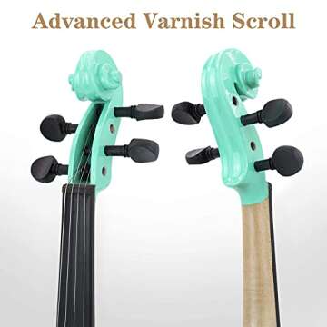Amdini 4/4 Solid Wood Violin Set with Accessories - Mintgreen