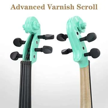 Amdini 4/4 Solid Wood Violin Set with Accessories - Mintgreen