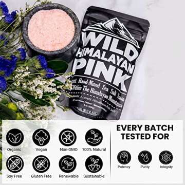 Wild Foods Organic Pink Himalayan Salt, Fine Ground for Table and Cooking, 8 oz | 100% Real, Pure, Unrefined Pink Himalayan Sea Salt | 80+ Minerals and Electrolytes, Small Batch, Ethically Sourced