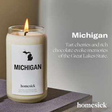 Homesick Michigan Candle - 13.75 oz Soy Wax Jar