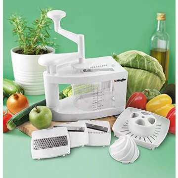 Mueller Spiral-Ultra Multi-Blade Spiralizer, 8 into 1 Spiral Slicer, Heavy Duty Salad Utensil, Vegetable Pasta Maker and Mandoline Slicer for Low Carb/Paleo/Gluten-Free Meals