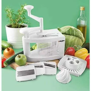 Mueller Spiral-Ultra Multi-Blade Spiralizer, 8 into 1 Spiral Slicer, Heavy Duty Salad Utensil, Vegetable Pasta Maker and Mandoline Slicer for Low Carb/Paleo/Gluten-Free Meals