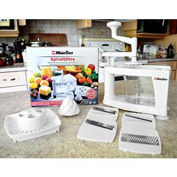 Mueller Spiral-Ultra Multi-Blade Spiralizer, 8 into 1 Spiral Slicer, Heavy Duty Salad Utensil, Vegetable Pasta Maker and Mandoline Slicer for Low Carb/Paleo/Gluten-Free Meals