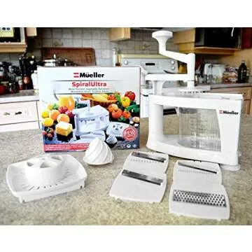 Mueller Spiral-Ultra Multi-Blade Spiralizer, 8 into 1 Spiral Slicer, Heavy Duty Salad Utensil, Vegetable Pasta Maker and Mandoline Slicer for Low Carb/Paleo/Gluten-Free Meals