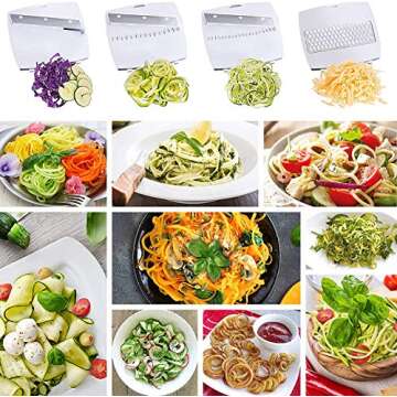 Mueller Spiral-Ultra Multi-Blade Spiralizer, 8 into 1 Spiral Slicer, Heavy Duty Salad Utensil, Vegetable Pasta Maker and Mandoline Slicer for Low Carb/Paleo/Gluten-Free Meals