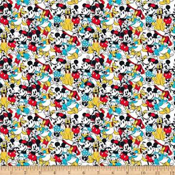 Disney Mickey and Friends Sensational 6 Snapshot Multi, Fabric by the Yard