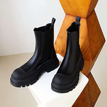Vivianly Women Platform Chelsea Ankle Booties for Fashion Lovers