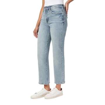 kensie Jeans The Ella High-Rise Straight Leg for Women 27-Inch Inseam Lora Wash 2