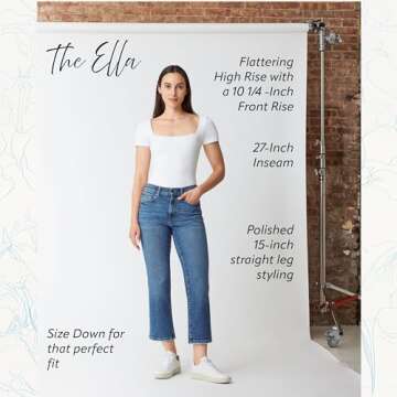 kensie Ella High-Rise Straight Leg Jeans for Women