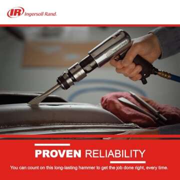 Ingersoll Rand 114GQC Air Hammer - 3 PC Chisel Set with Tapered Punch, Panel Cutter, Flat Chisel, 2-5/8 Inch stroke, 3500 BPM, Lightweight, Compact, Gray