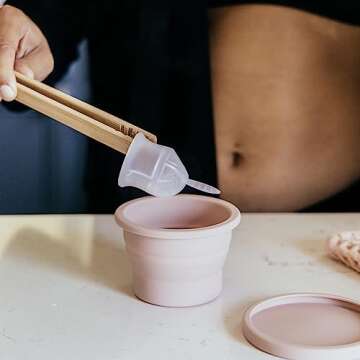 VOXAPOD Menstrual Cup Sterilizer, Microwave-safe, Collapsible Cleaner for Public Bathroom, Travel, Camping, Foldable Silicone Container to Wash, Boil, Sanitize Period Cups, Discs, Cleaning Case Holder