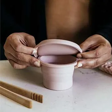 VOXAPOD Menstrual Cup Sterilizer, Microwave-safe, Collapsible Cleaner for Public Bathroom, Travel, Camping, Foldable Silicone Container to Wash, Boil, Sanitize Period Cups, Discs, Cleaning Case Holder