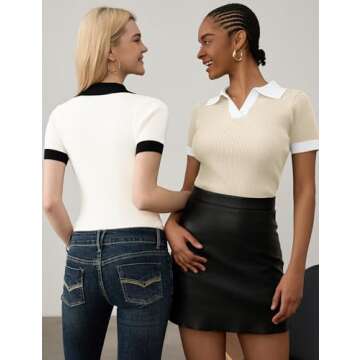 Ivicoer Womens 2025 Summer V Neck Short Sleeve T Shirts Slim Fitted Ribbed Knit Casual Tee Tops