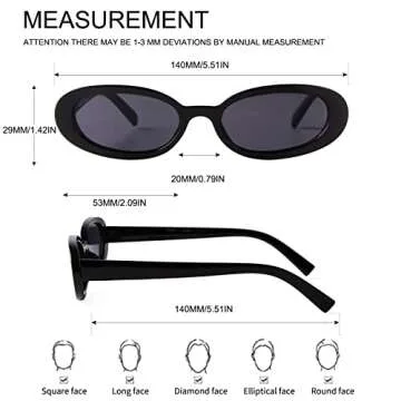 Trendy Oval Sunglasses for Women Chic 90s Style