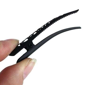 uxcell Single Spring Hollow Out Hair Clips Barrette 10 Pcs Black