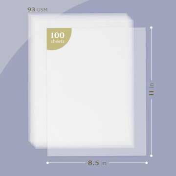 8.5x11 Tracing Paper for Drawing-Goefun 100 Sheets Vellum Paper 8.5 x 11 Translucent Printable for C...