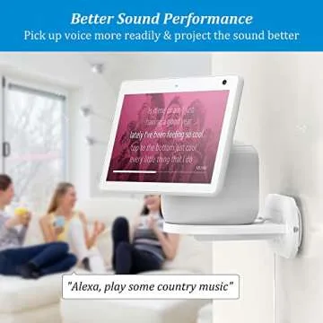 PlusAcc Show 10 Wall Mount Stand - Holder Mount for Echo Show 10 3rd Gen, Space Saving Alexa Echo Show 10 Accessories Bracket Shelf (White)