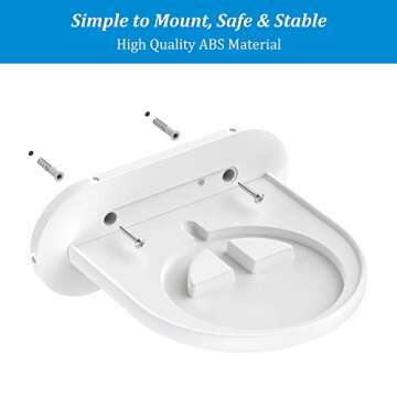 PlusAcc Show 10 Wall Mount Stand - Holder Mount for Echo Show 10 3rd Gen, Space Saving Alexa Echo Show 10 Accessories Bracket Shelf (White)