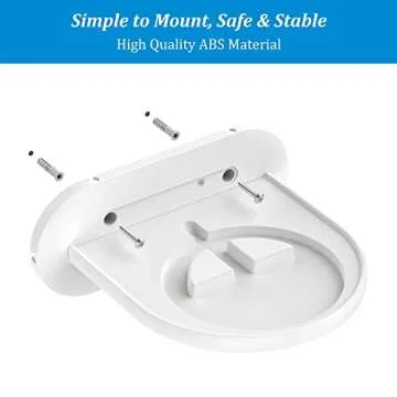 PlusAcc Show 10 Wall Mount Stand - Holder Mount for Echo Show 10 3rd Gen, Space Saving Alexa Echo Show 10 Accessories Bracket Shelf (White)