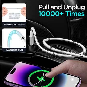Magnetic Charging Cable,(3FT) Super Organized Charging Magnetic Absorption Nano Data Cable for Phone 14 pro max/13/12/11/XS/XS Max/XR/X/8/8 Plus/7/7 Plus/6s/6s Plus/6/6 Plus/SE/5s/5c/5/Pad/Pod-2 Pack