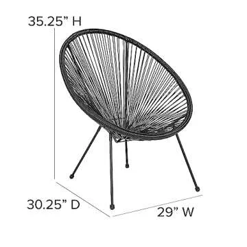 Flash Furniture Valencia Oval Comfort Series Take Ten Black Papasan Lounge Chair