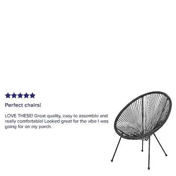 Flash Furniture Valencia Oval Comfort Series Take Ten Black Papasan Lounge Chair