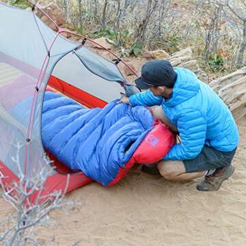 Paria Outdoor Products Thermodown 15 Degree Down Mummy Sleeping Bag - Ultralight Cold Weather, 3 Season Bag - Perfect for Backcountry Camping and Backpacking (Short)