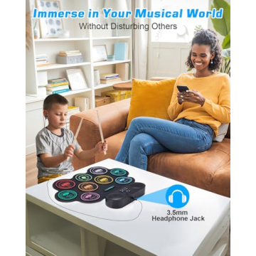 Anpro Electric Drum Kit with 9 Pads and Speakers