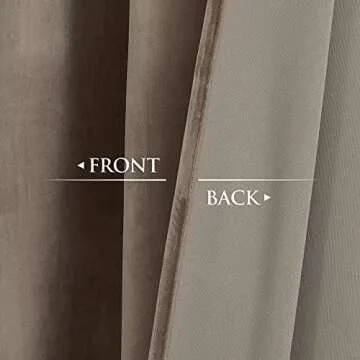 StangH Taupe Velvet Curtains 96 inches Long, Luxury Back Tab Thermal Insulated Room Darkening Window Drapes for Sliding Glass Door/Bedroom, W52 x L96, 2 Panels