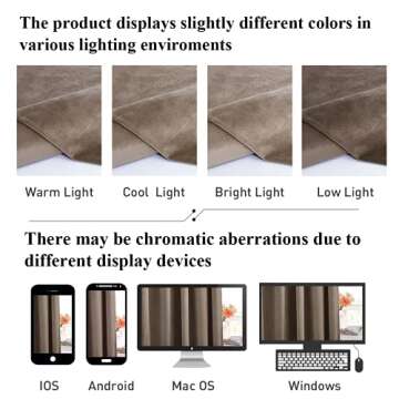StangH Taupe Velvet Curtains 96 inches Long, Luxury Back Tab Thermal Insulated Room Darkening Window Drapes for Sliding Glass Door/Bedroom, W52 x L96, 2 Panels