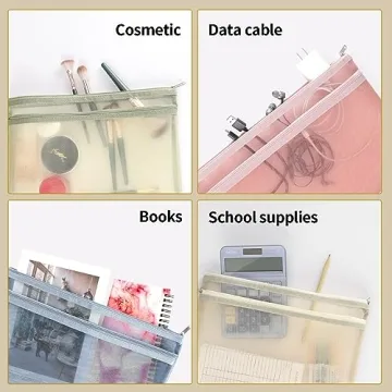 TrueLux 10 Pack Mesh Zipper Pouches for Toys & School