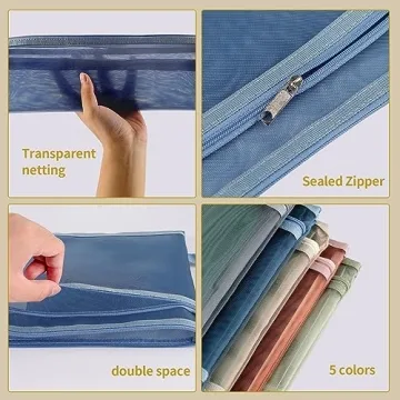 TrueLux 10 Pack Mesh Zipper Pouches for Toys & School