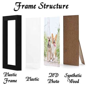 icariery 9x12 Picture Frame Set of 2, Black Photo Frames High Transparent Wall Gallery Desktop Horiz...