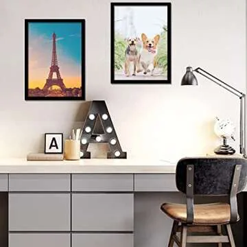 icariery 9x12 Picture Frame Set of 2, Black Photo Frames High Transparent Wall Gallery Desktop Horizontal Vertical for Canvas Collage Photo Poster Certificate 9 x 12 inches