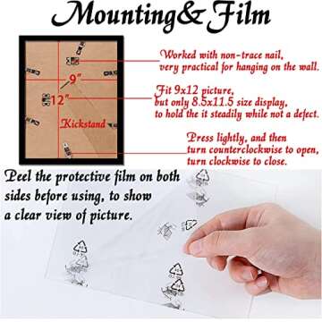 icariery 9x12 Picture Frame Set of 2, Black Photo Frames High Transparent Wall Gallery Desktop Horizontal Vertical for Canvas Collage Photo Poster Certificate 9 x 12 inches