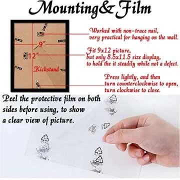 icariery 9x12 Picture Frame Set of 2, Black Photo Frames High Transparent Wall Gallery Desktop Horizontal Vertical for Canvas Collage Photo Poster Certificate 9 x 12 inches